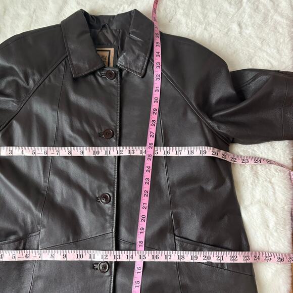 Excelled Collection Leather Trench Coat - Picture 10 of 10